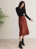 Long Shirring Skirt_ Fall Fashion Design_ Good Quality 